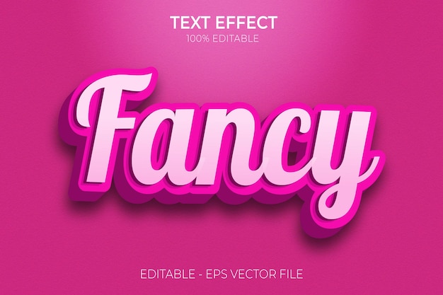 creative 3d fancy editable text effects pink and glossy premium vector