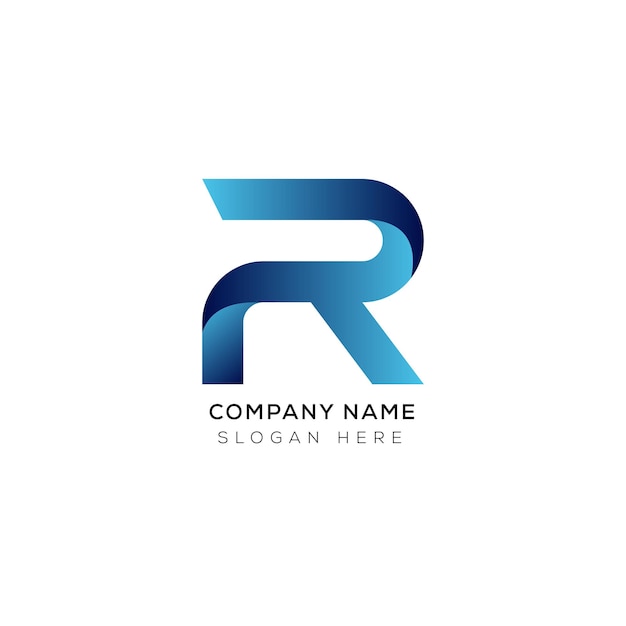 creative 3d letter r logo design