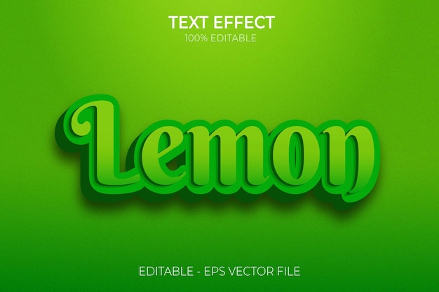 creative 3d modern editable bold word lemon text effect text style premium vector