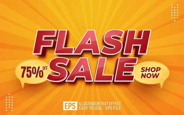 Creative 3d text Flash Sale, editable style effect template
