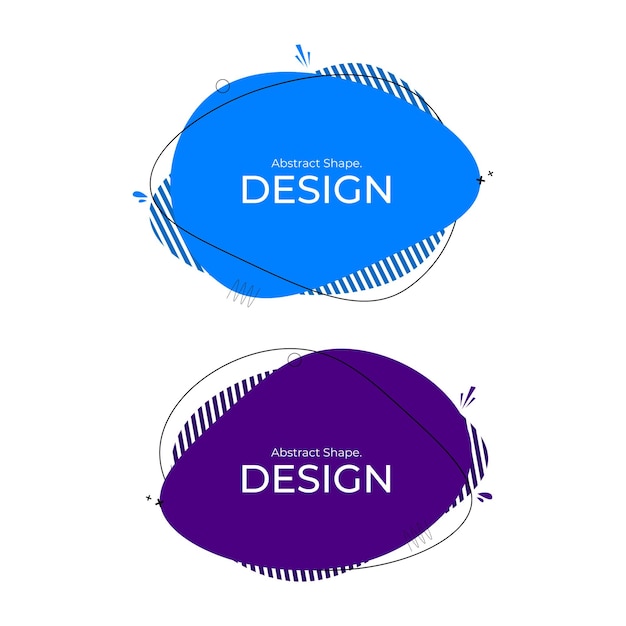 Creative abstract design blue and purple shapes with elements