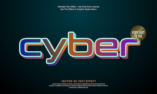 Creative colorful effect cyber 3d style template