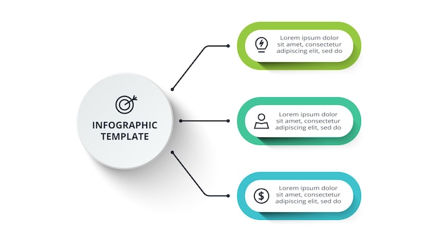 Creative concept for infographic with 3 steps options parts or processes Business data visualizat
