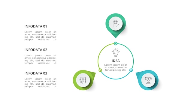 creative concept for infographic with 3 steps options parts or processes business data visualization