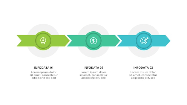 Creative concept for infographic with 3 steps options parts or processes Business data visualization