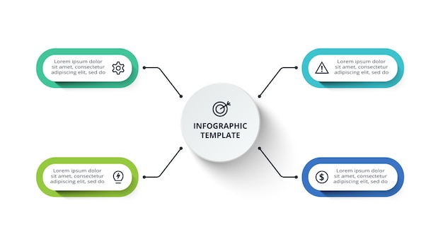Creative concept for infographic with 4 steps options parts or processes Business data visualizat