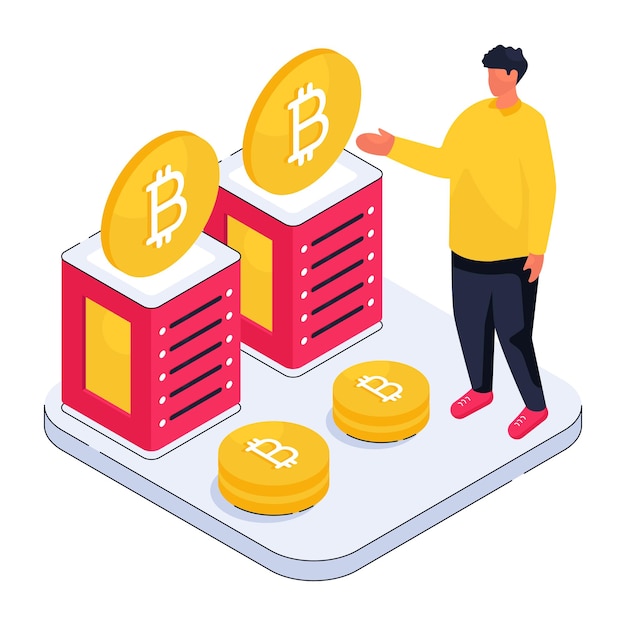 Creative design illustration of bitcoin server