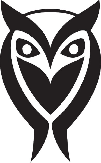 Creative Owl Icon with Artistic Feathers and Branches