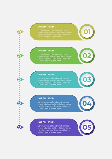Creative presentation label design for infographics in 5 steps