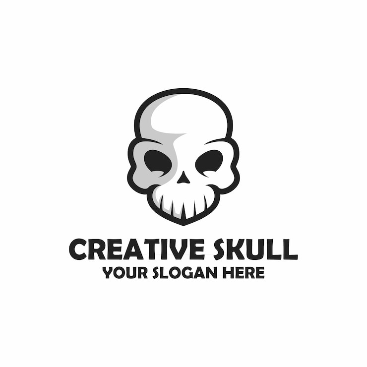 Vektori creative skull logo design concept