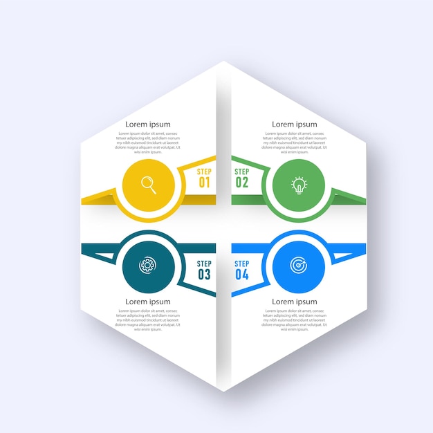 creative template infographic design template timeline with 4 steps options can be used for work