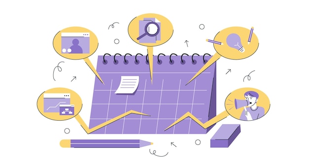 Creative Vector Illustration of Office Activities