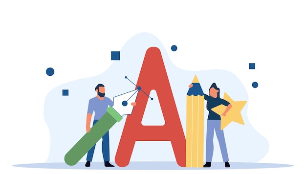 Creative vector illustration of young people working together and create idea Worker
