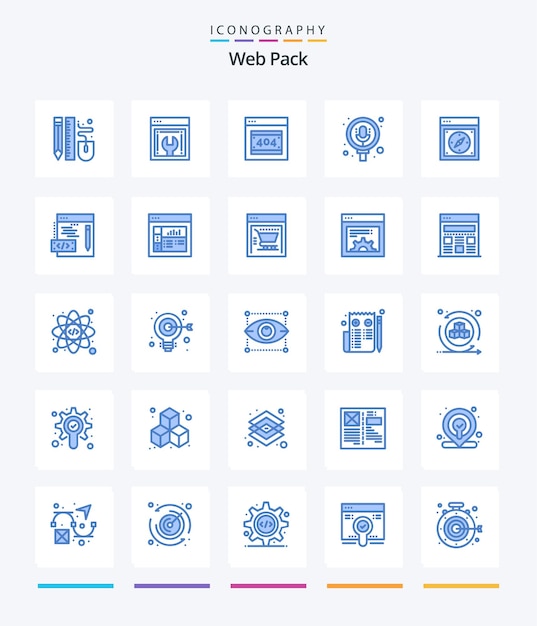 Creative Web Pack 25 Blue icon pack Such As compass pack web maintenance record search