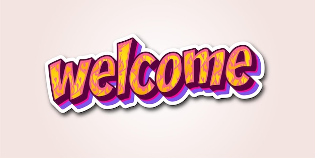 Creative Welcome 3D Lettering Banner Template