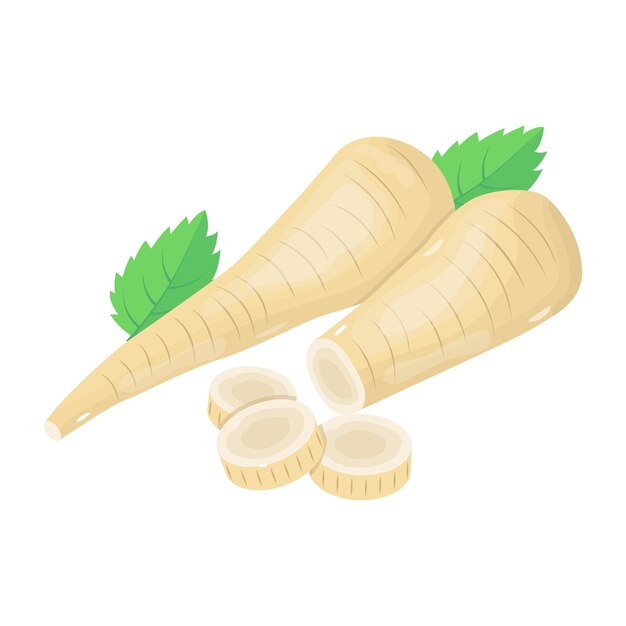 Creatively designed isometric icon of horseradish