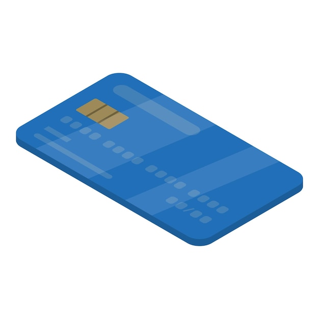 Credit card icon Isometric of credit card vector icon for web design isolated on white background