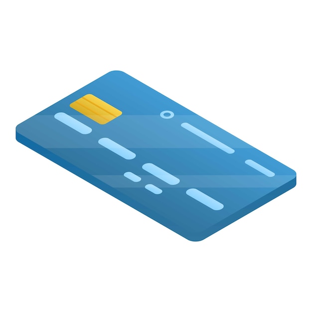 Credit card icon Isometric of credit card vector icon for web design isolated on white background