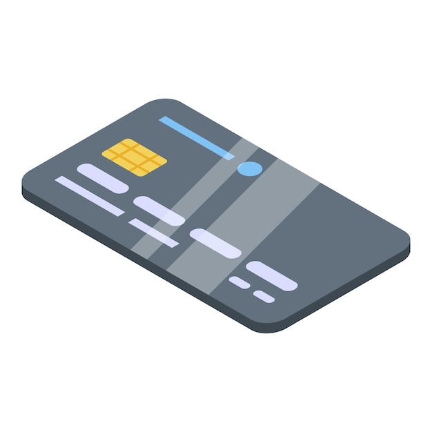 Credit card icon Isometric of credit card vector icon for web design isolated on white background