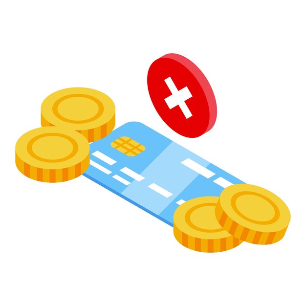 Credit card protection icon isometric vector Security data Cyber spam