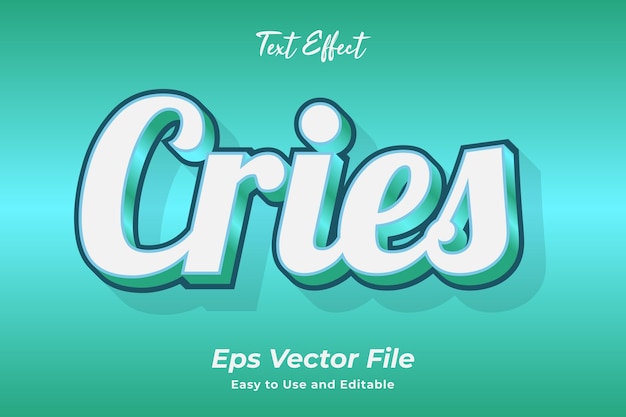 cries text effect editable and easy to use premium vector