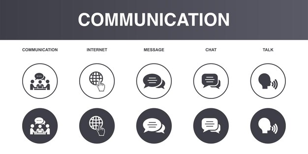 CRM customer management relationship care icons set design template Creative concept icons set 5 elements layout