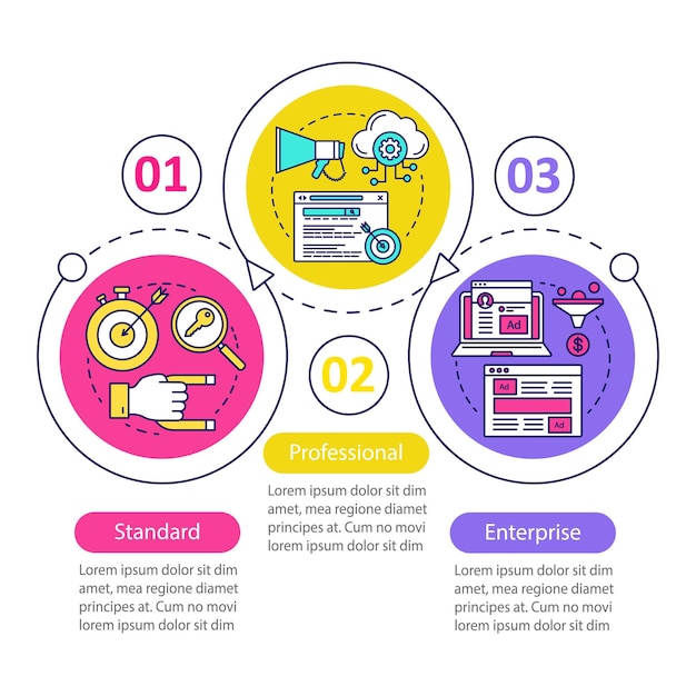 CRM subscription vector infographic template