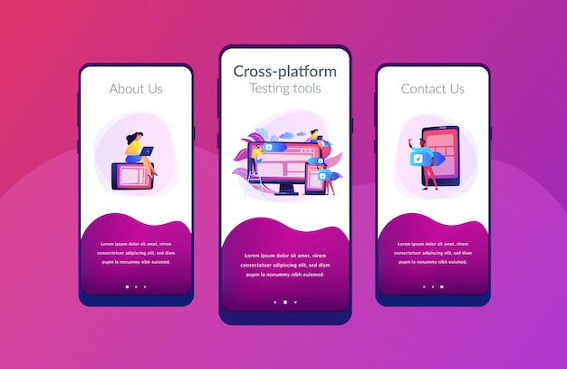 Cross-platform software app interface template.