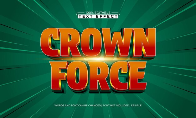 crown force editable text effect with a king and soldier text style