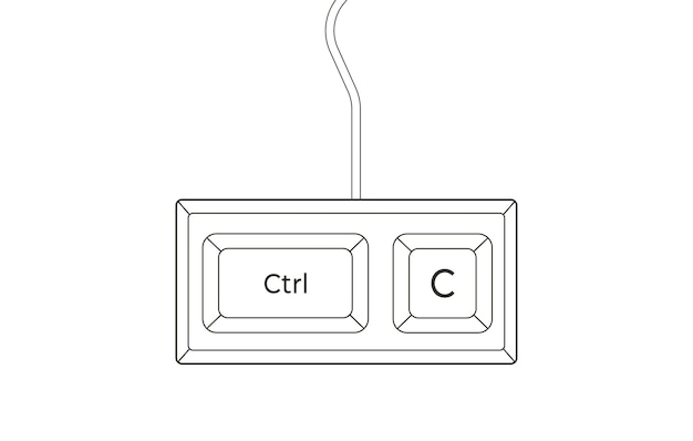 Crtl C keyboard shortcuts in flat style