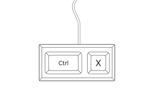 Crtl X keyboard shortcuts in flat style