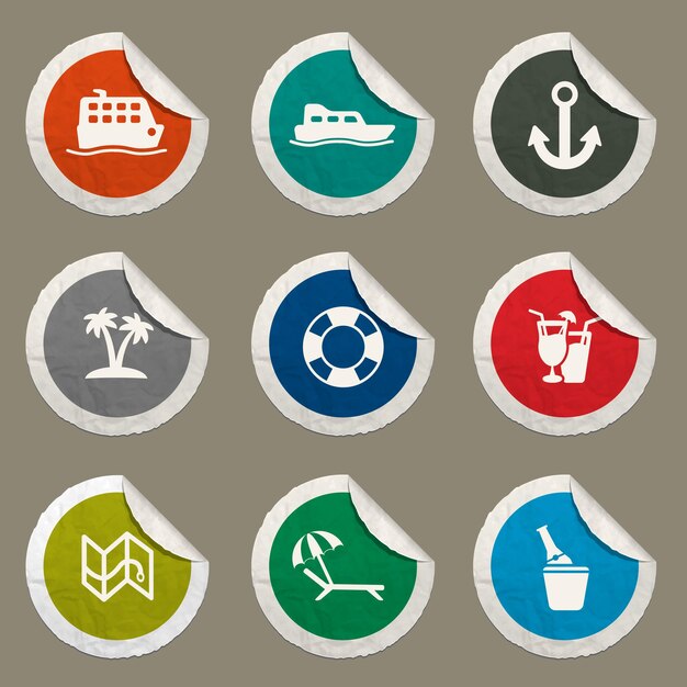 cruise icons set for web sites and user interface
