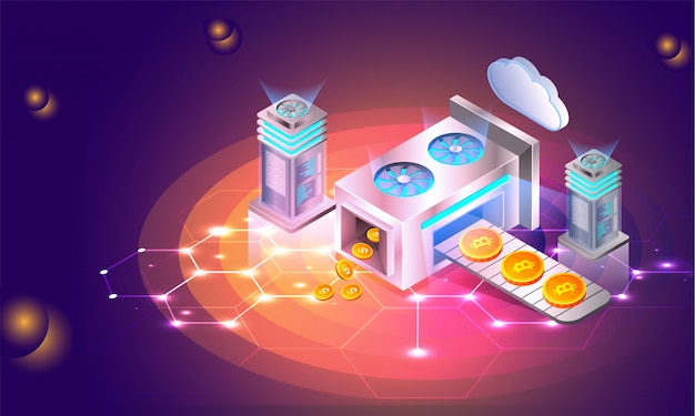 Crypto Mining concept.