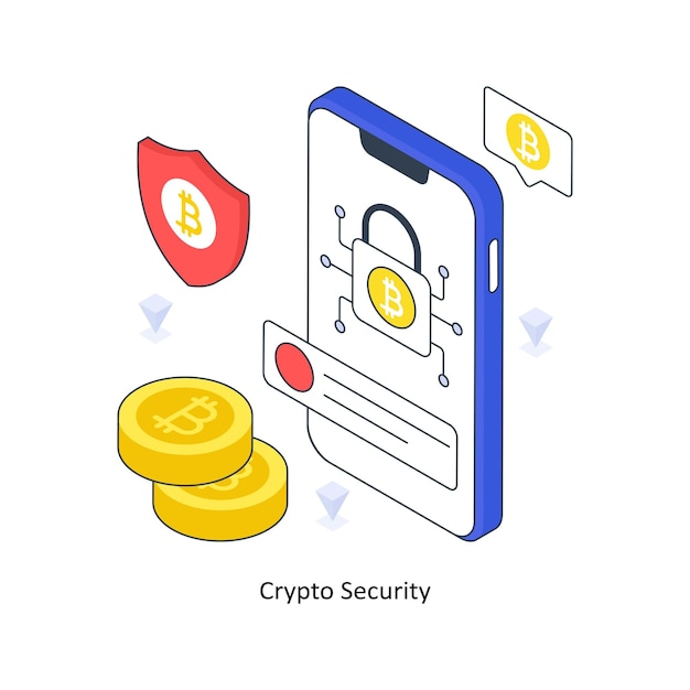 Crypto Security isometric Colored illustration EPS File stock illustration