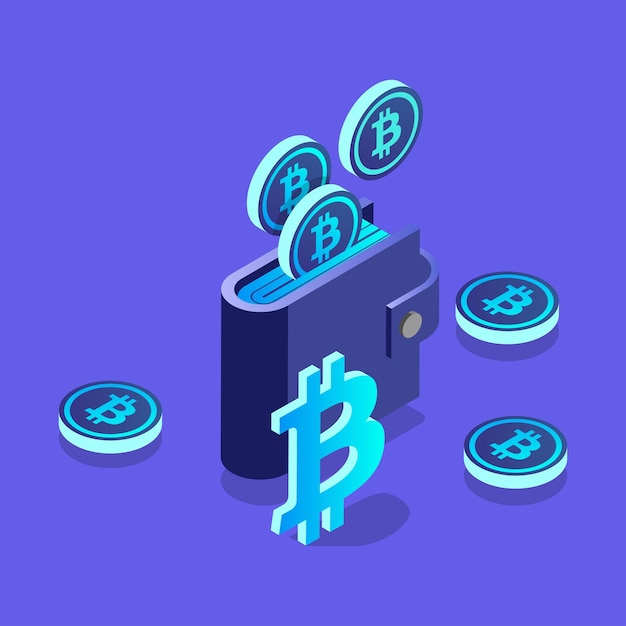 crypto wallet 3d isometric illustration