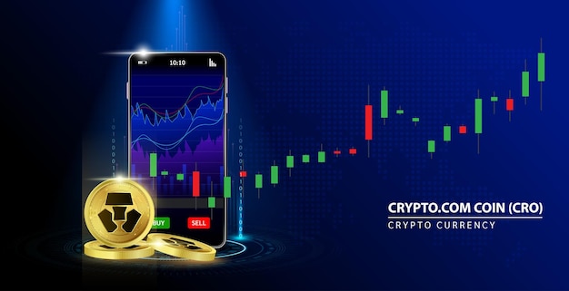 Cryptocom CRO coin gold smartphone money payment app Secure mobile Cryptocurrency blockchain