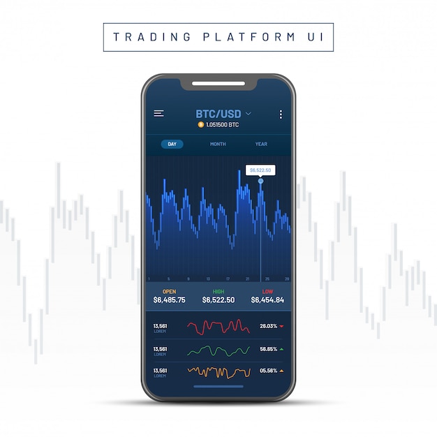 Cryptocurrencies trading, and exchange UI for Mobile Apps. 