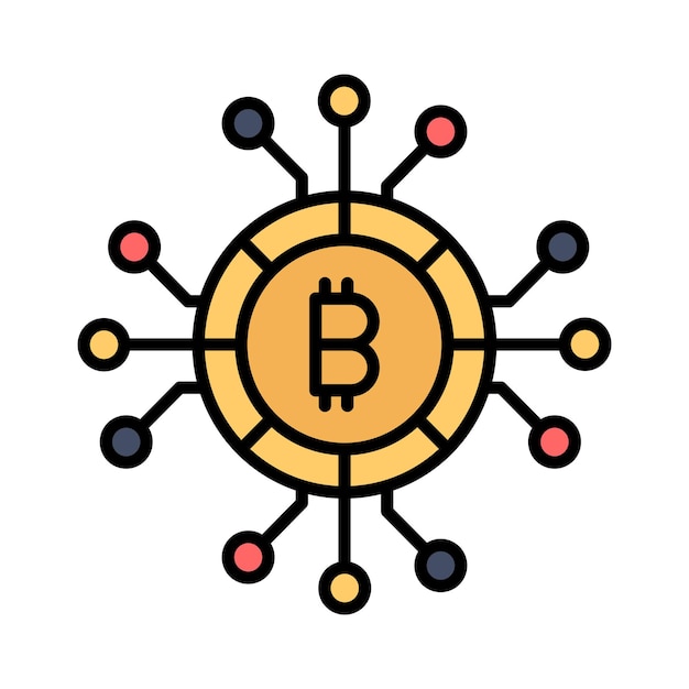 Cryptocurrency coin vector design bitcoin icon in modern style