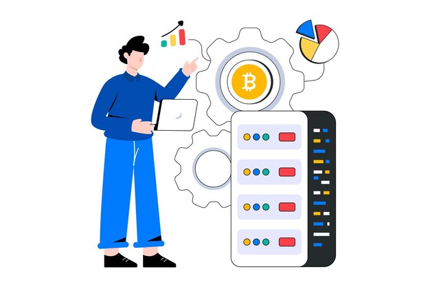 Cryptocurrency Platform flat style design vector illustration. stock illustration