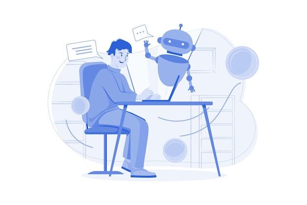 Cryptocurrency Trading Bot Illustration concept on white background