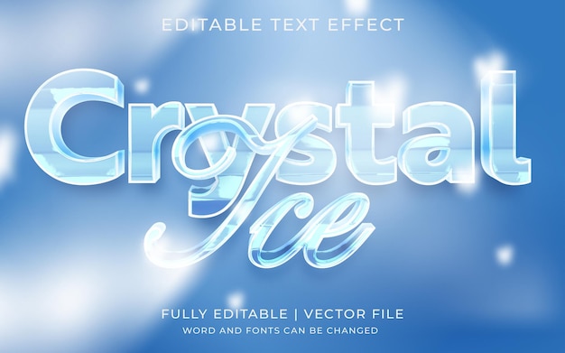 crystal ice cursive font light blue color white outline blue gradient background bokeh effect