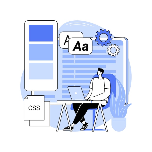 CSS code isolated cartoon vector illustrations