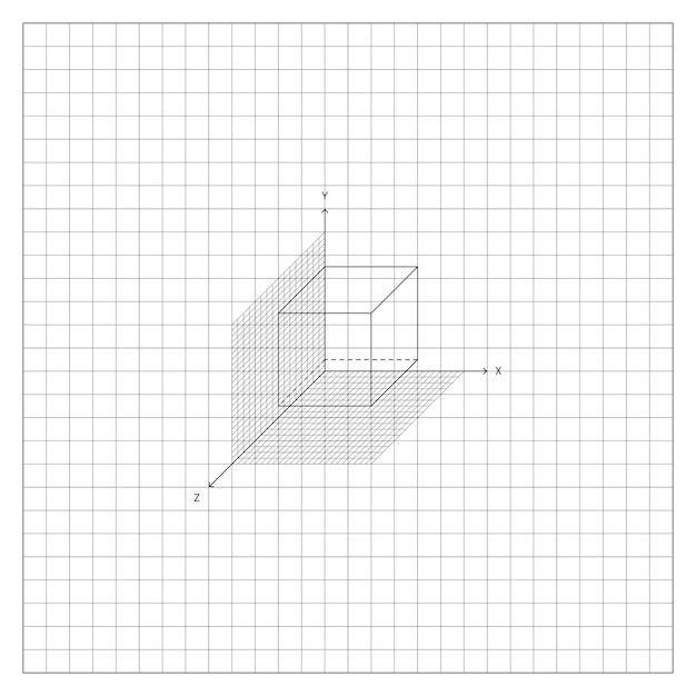 Cube Built On An Isometric Coordinate Grid
