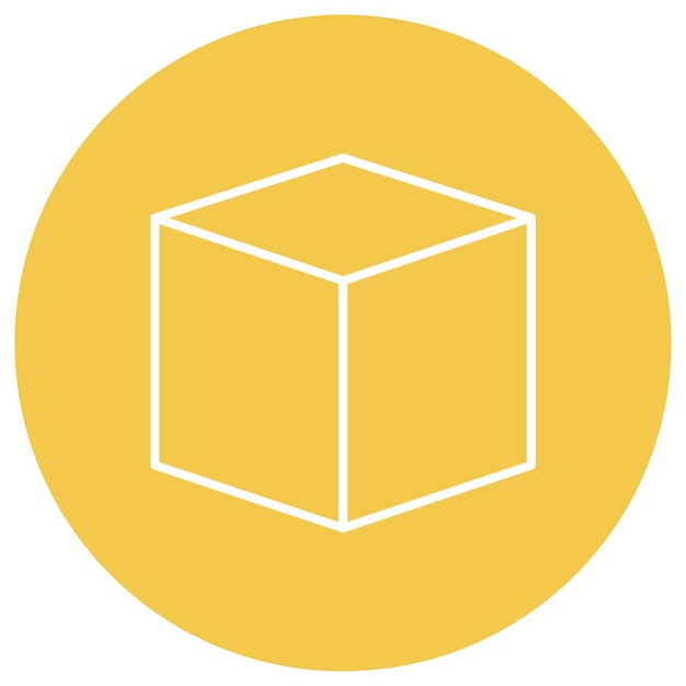Cube Vector Illustration Style