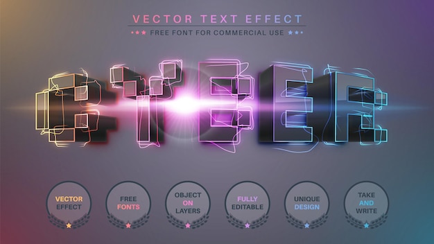 cuber editable text effect font style