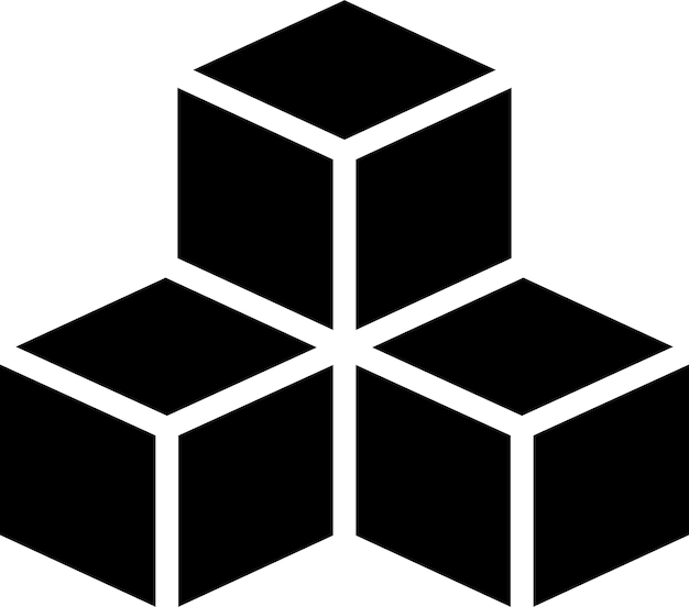 cubes solid and glyph vector illustration