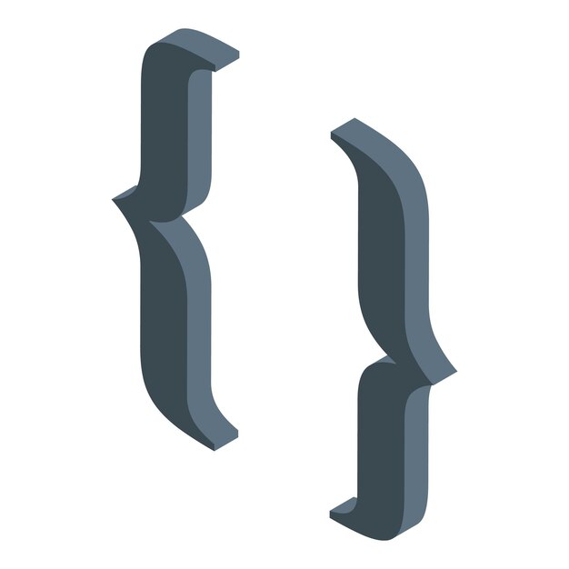 Curly brackets representing programming language code script