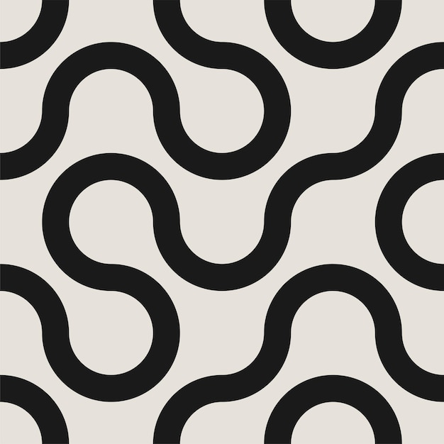 Curly seamless striped pattern Vector stylish endless background Creative wavy texture