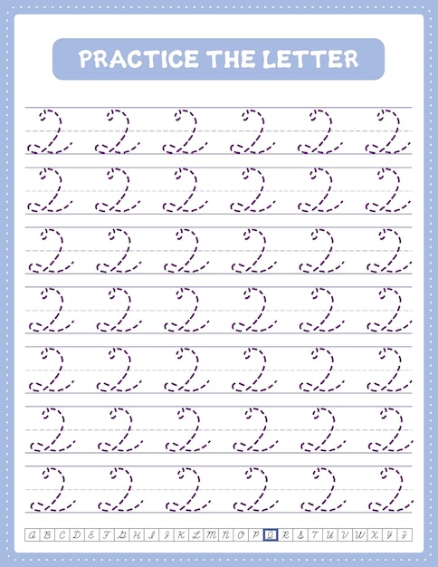 Cursive handwriting uppercase letter alphabet tracing practice worksheet with arrow direction Q