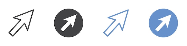 Cursor arrow icon Flat art in black and white isolated